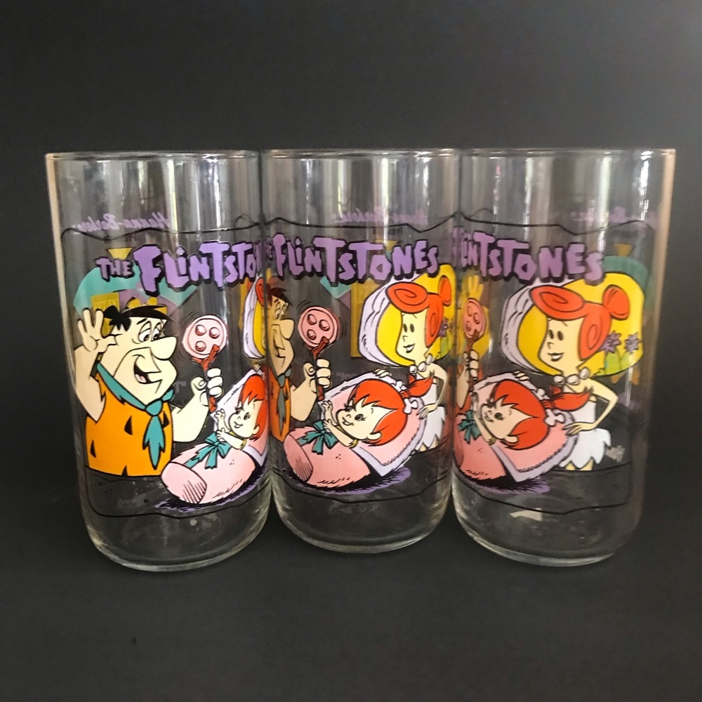 Vintage 1991 Flintstone anniversary cups